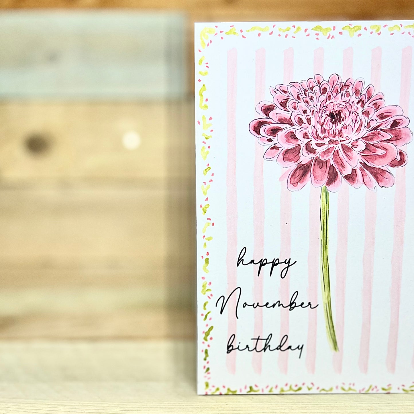 Chrysanthemum / November Modern Birth Flower Card