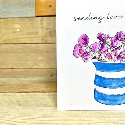 Sending Love Sweet Peas in a Jug Card