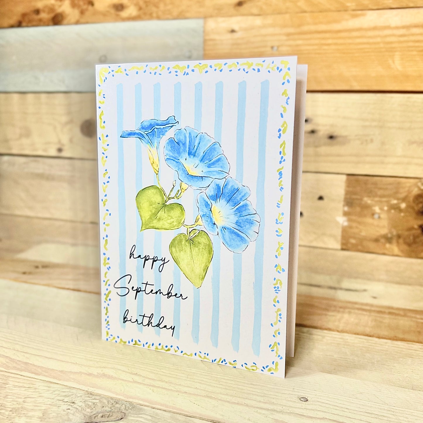 Morning Glory / September Modern Birth Flower Card