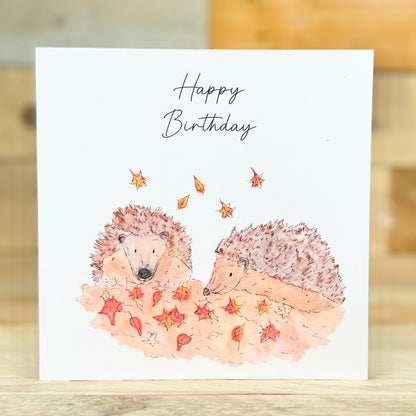 Heston and Hazel the Hedgehogs Birthday Card
