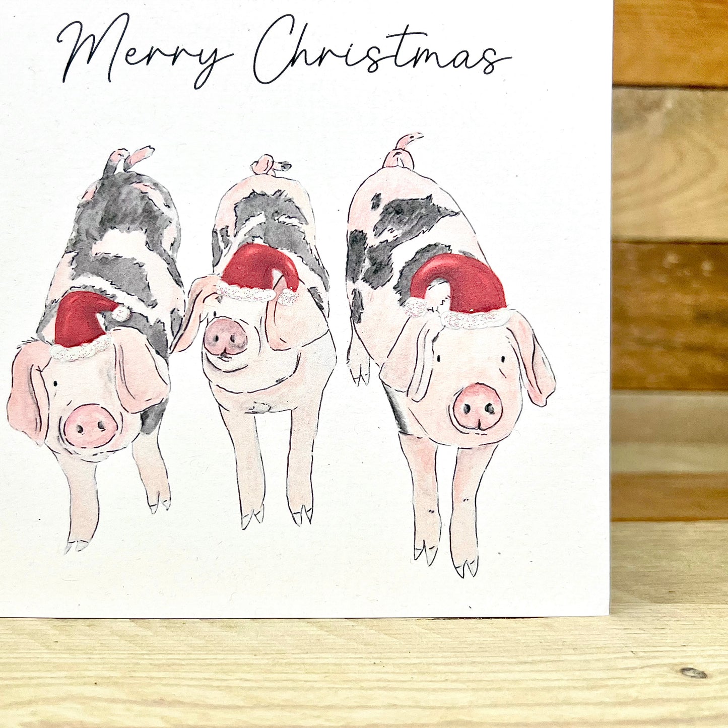 Festive Grunt, Oink and Squeak The Pigs Christmas Card