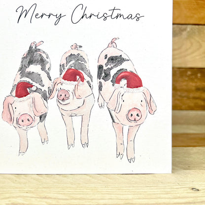 Festive Grunt, Oink and Squeak The Pigs Christmas Card