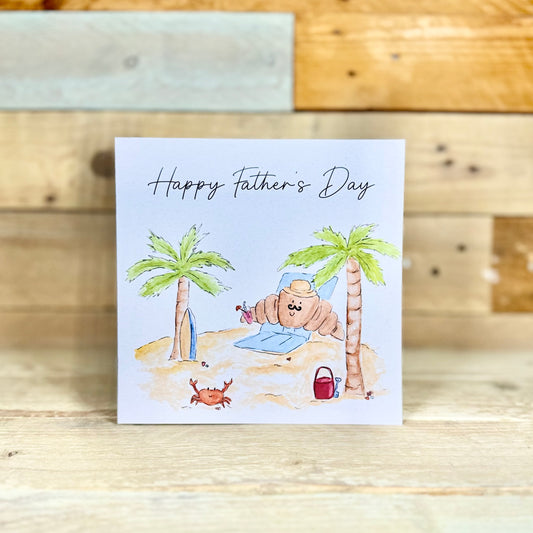 Pierre at the Beach Father's Day Card