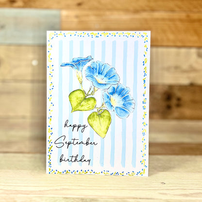 Morning Glory / September Modern Birth Flower Card