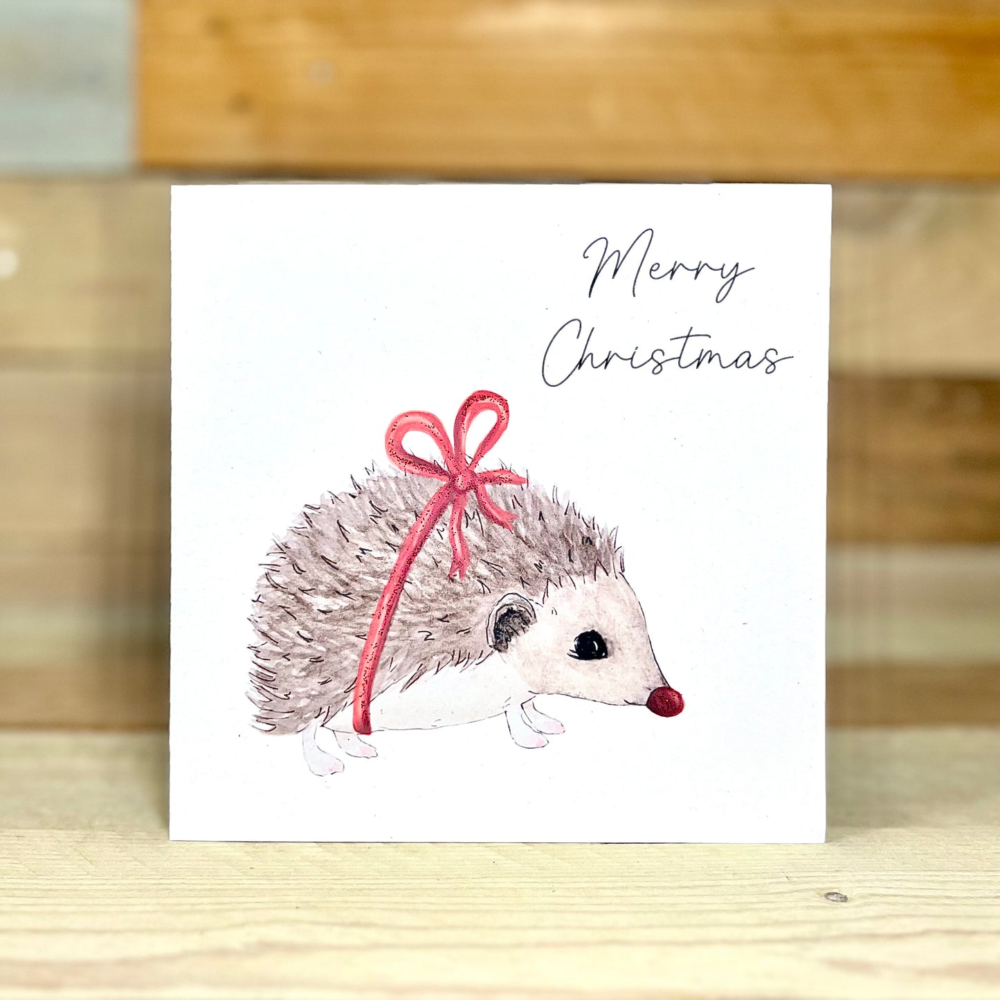 Festive Heston the Hedgehog Christmas Card