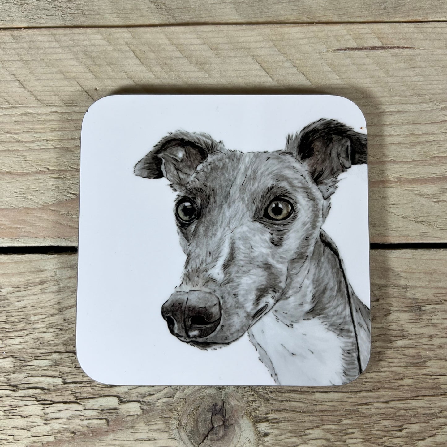 Wonky Blue Whippet Coaster