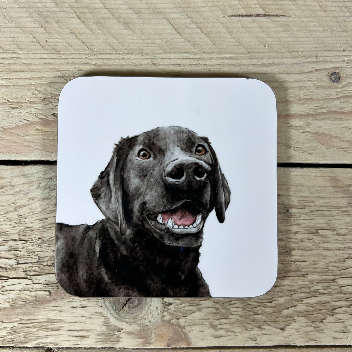 Wonky Black Lab Coaster