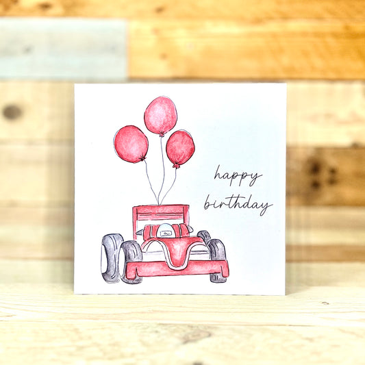 Racing Car Birthday Card