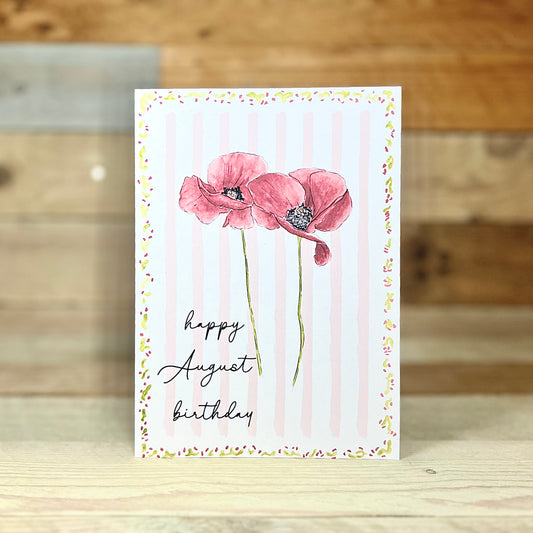 Poppy / August Modern Birth Flower Card