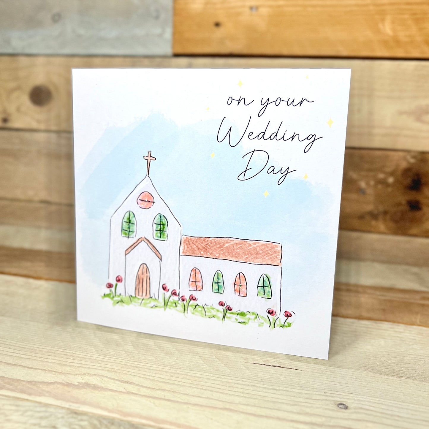 Stained Glass Church Wedding Card