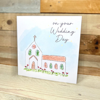 Stained Glass Church Wedding Card