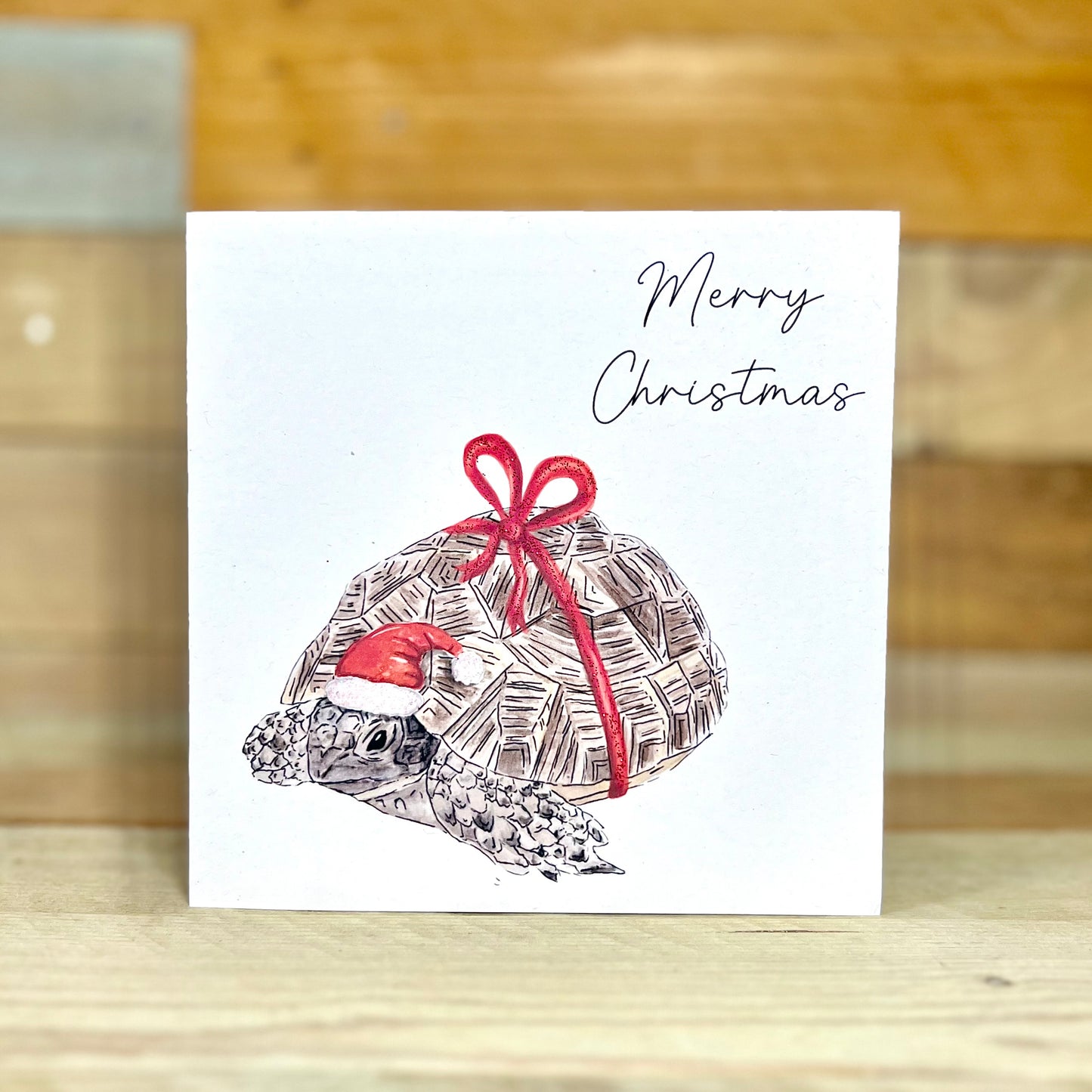 Festive Tina the Tortoise Christmas Card