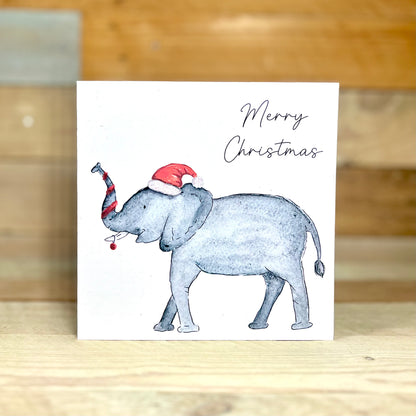 Festive Betti the Elephant Christmas Card