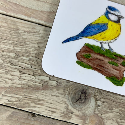 Wonky Blue Tit Coaster