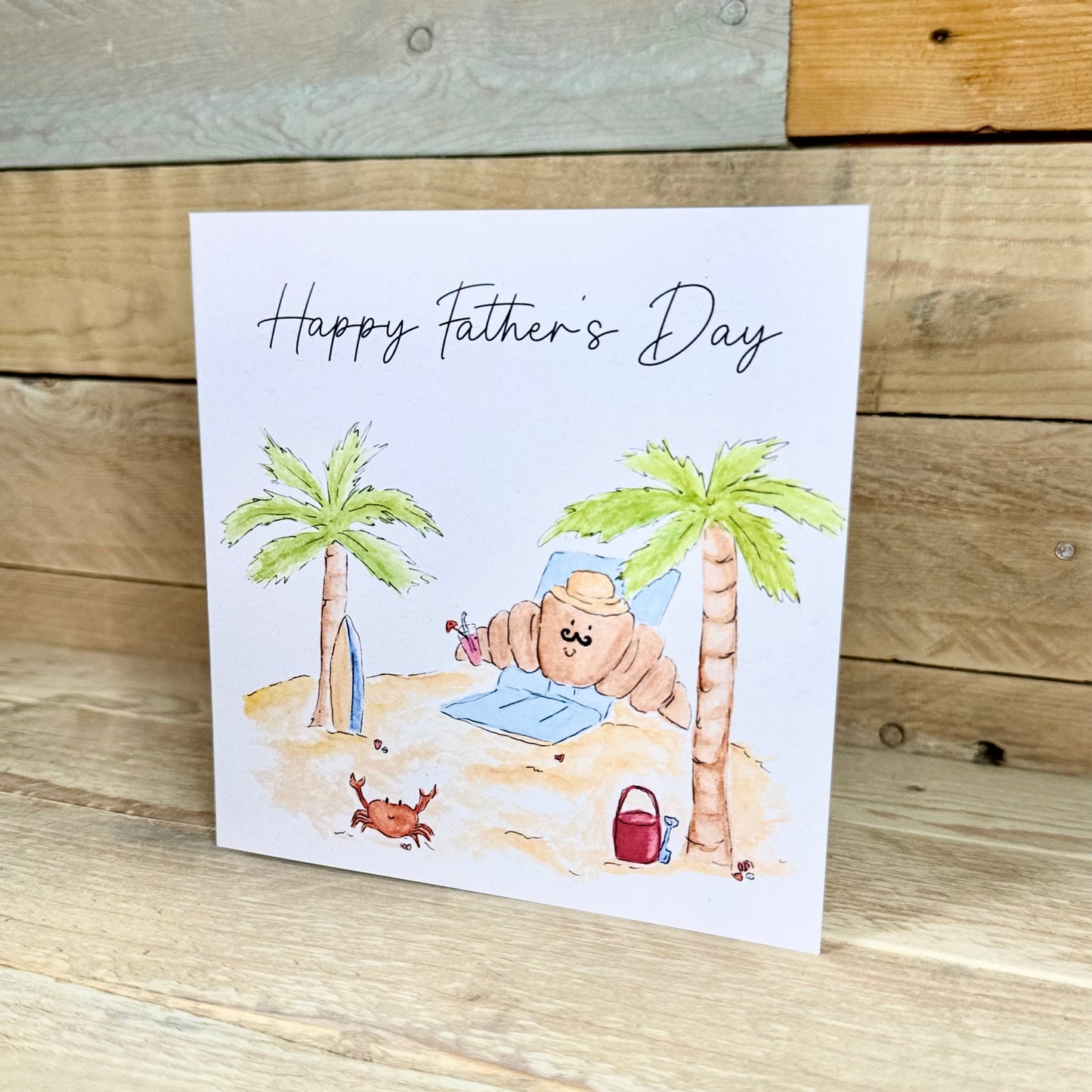 Pierre at the Beach Father's Day Card