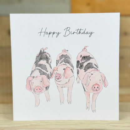 Grunt, Oink and Squeak Birthday Card