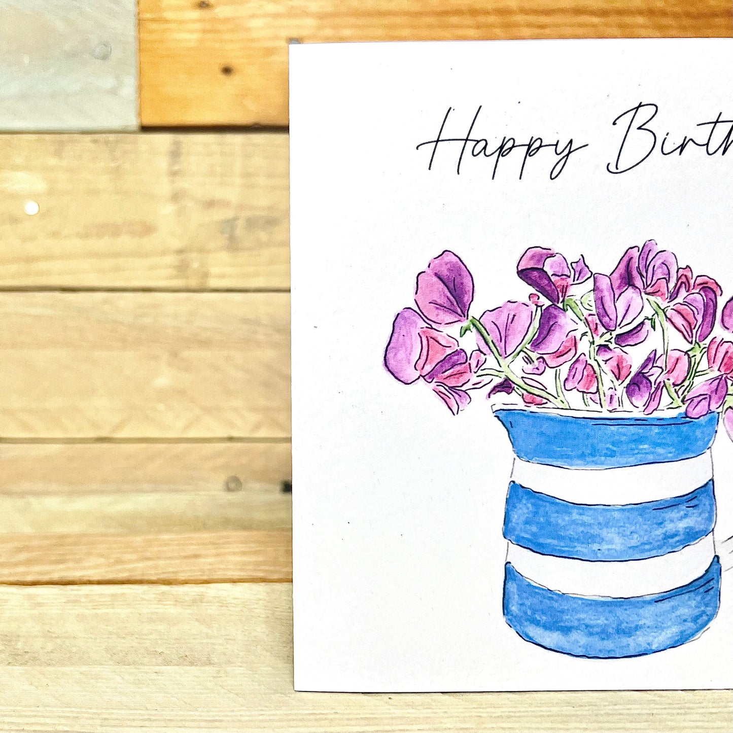 Sweetpeas in a Jug Birthday Card