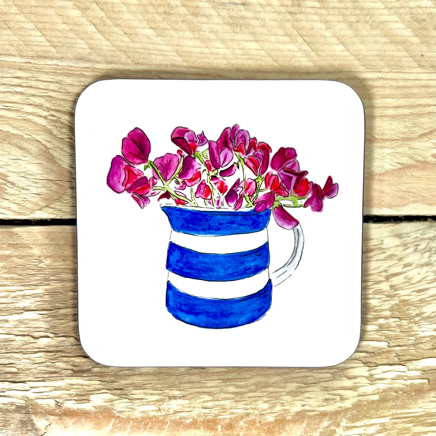 Sweet Peas in a Jug Coaster