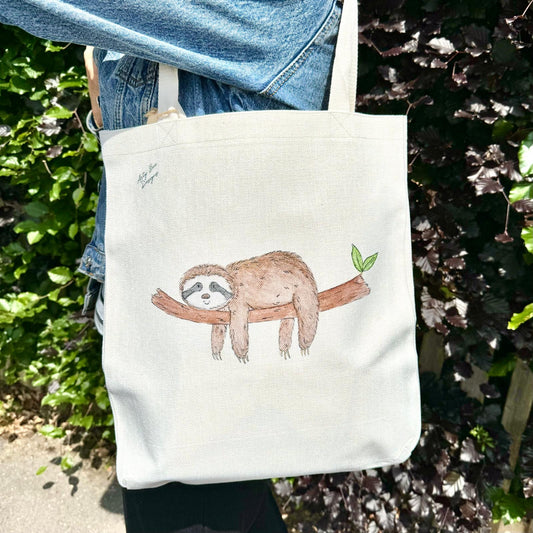 Sloth Linen Tote Bag