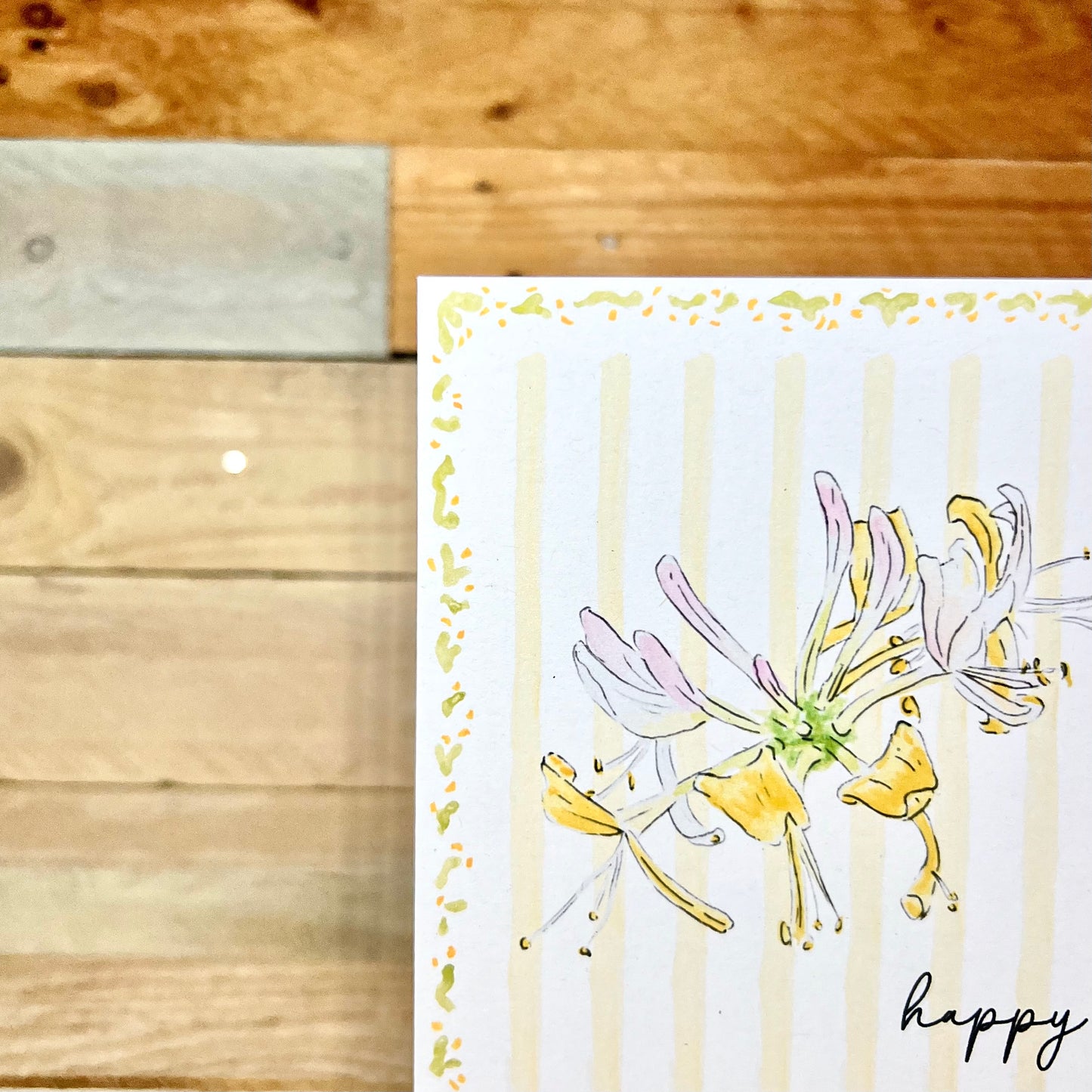 Honeysuckle / June Modern Birth Flower Card