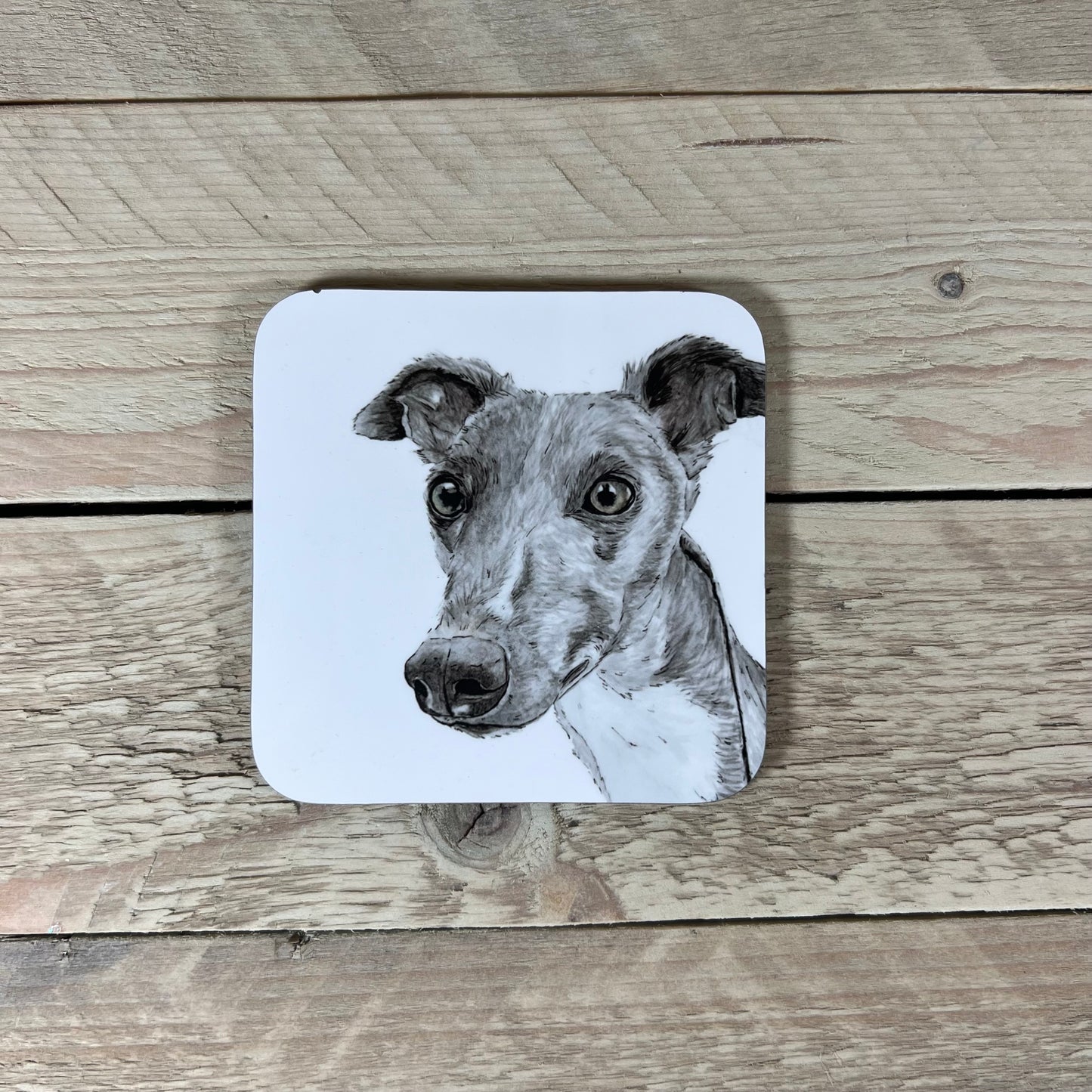 Wonky Blue Whippet Coaster