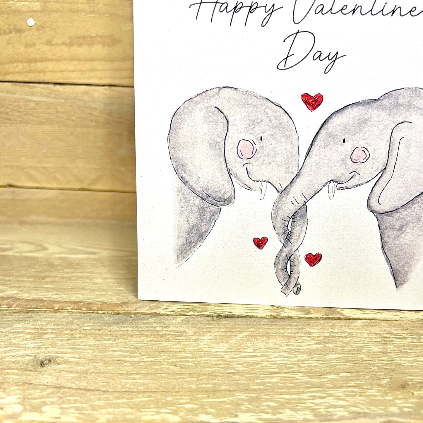 Entwined Elephants Valentine's Card