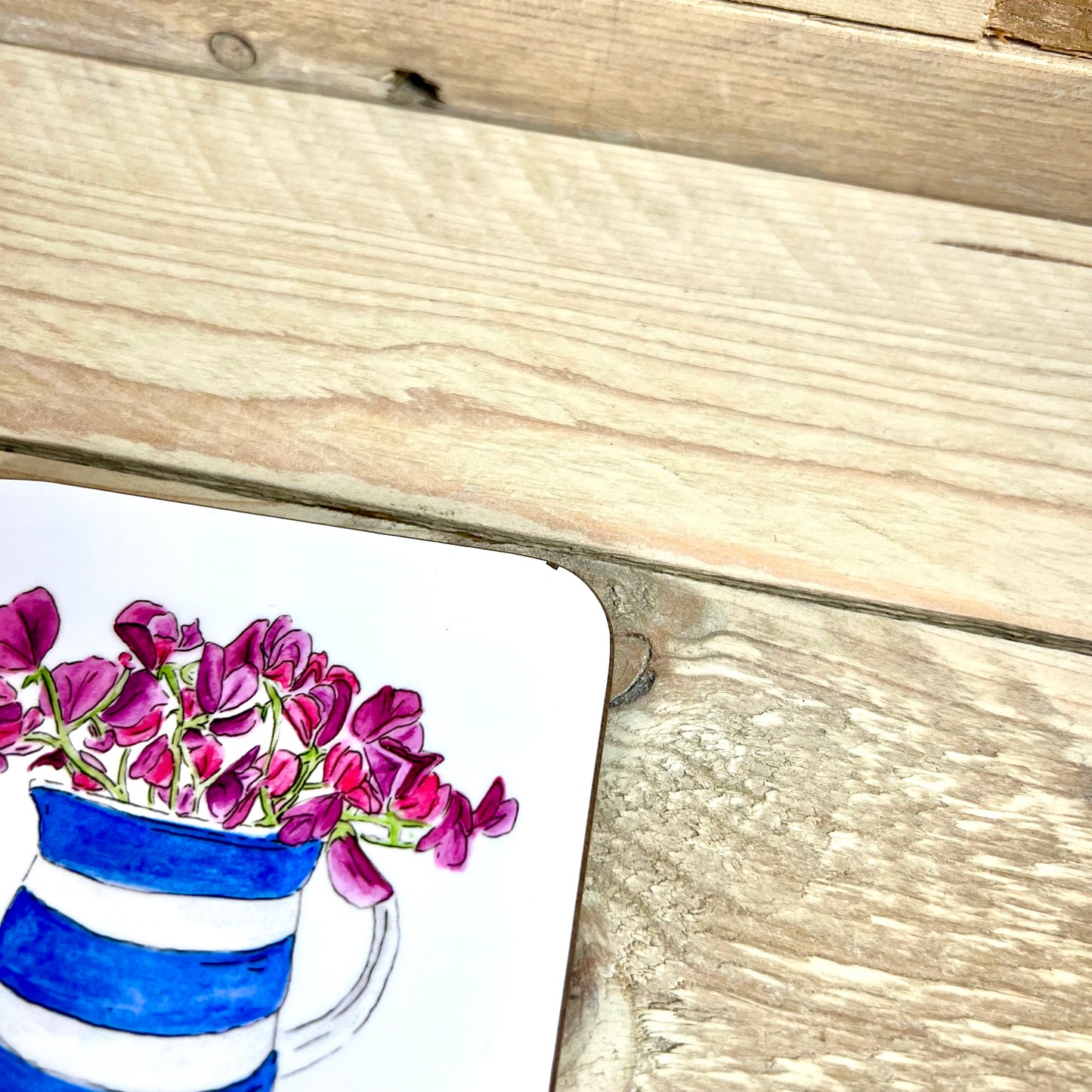 Wonky Sweetpea in Vase Coaster