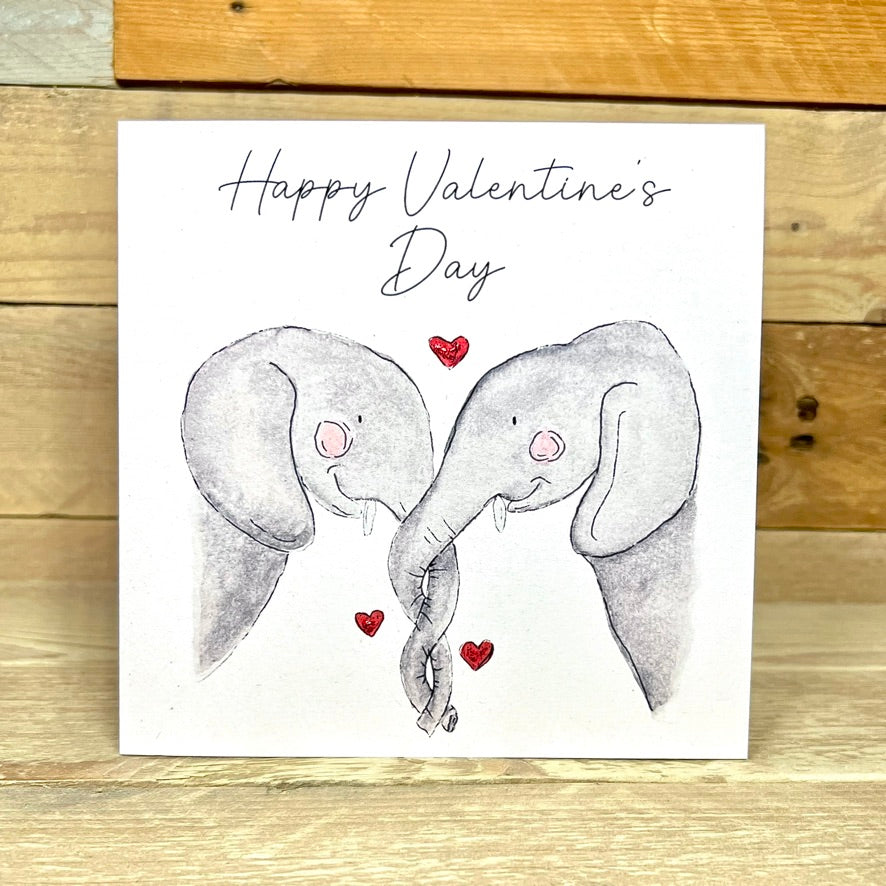 Entwined Elephants Valentine's Card