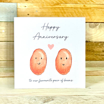 Favourite Bean Anniversary Card