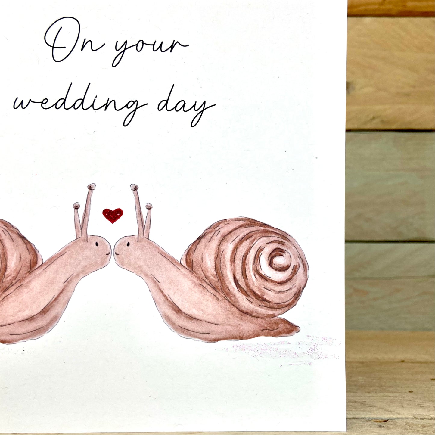 Shellie and Stevie The Snails Wedding Card