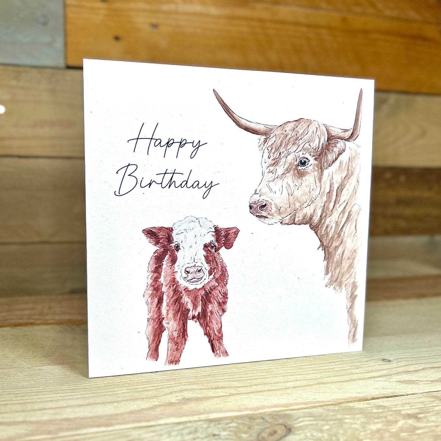 Harriet and Helena the Highland Cows Birthday Card