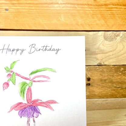 Fuchsia Birthday Card