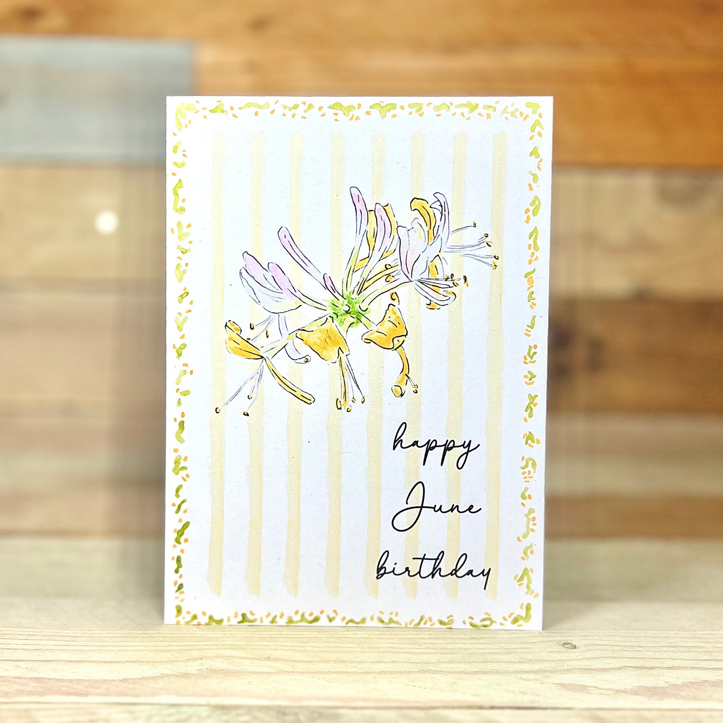 Honeysuckle / June Modern Birth Flower Card