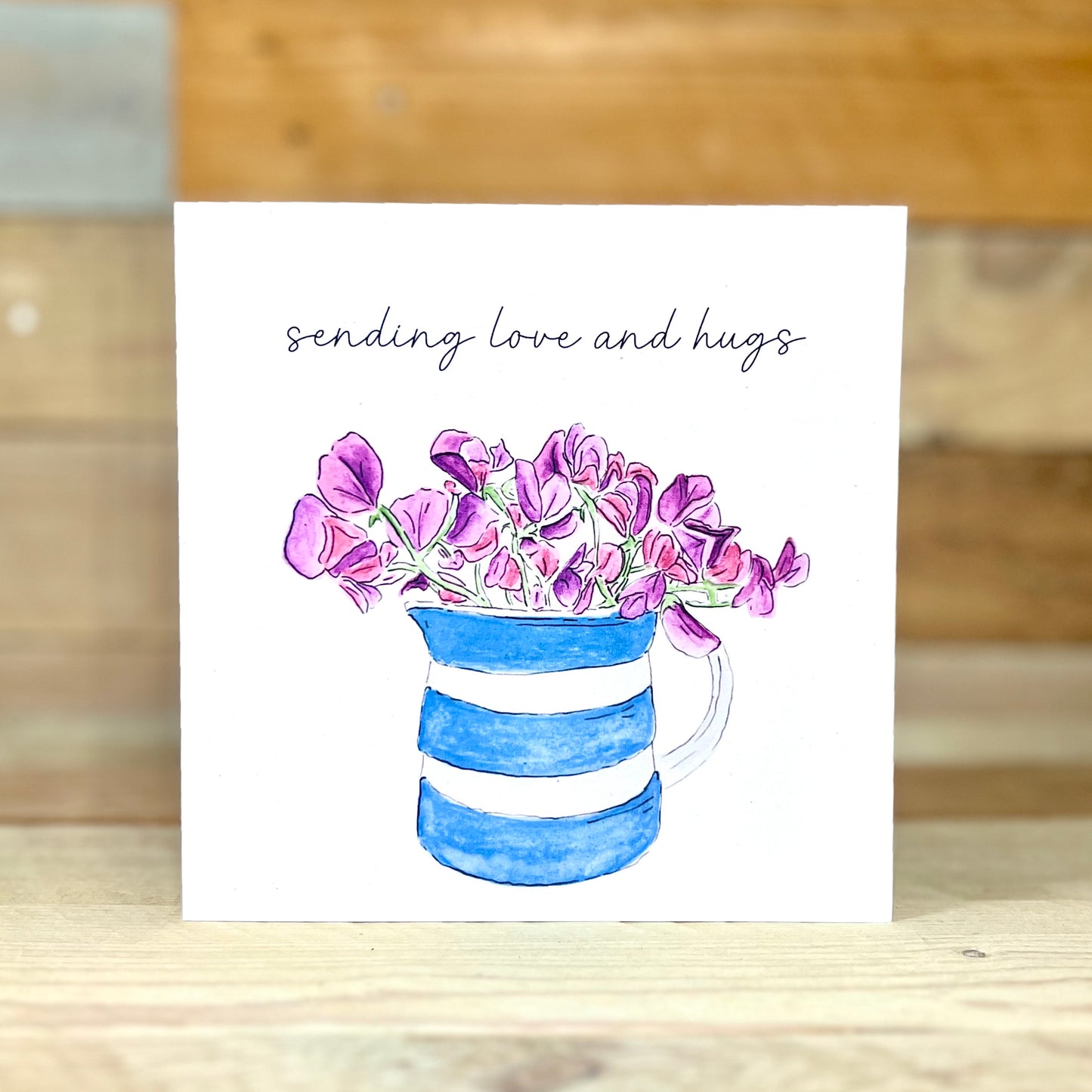 Sending Love Sweet Peas in a Jug Card