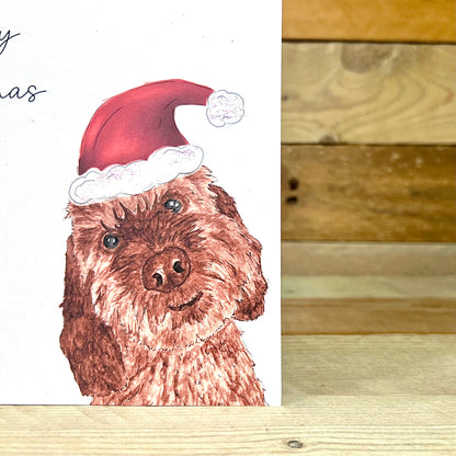 Festive Chico the Cockapoo Christmas Card