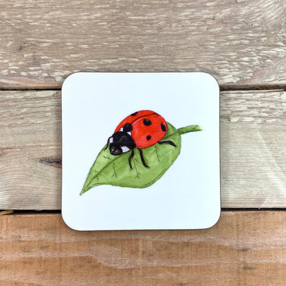 Ladybird and Leaf Coaster