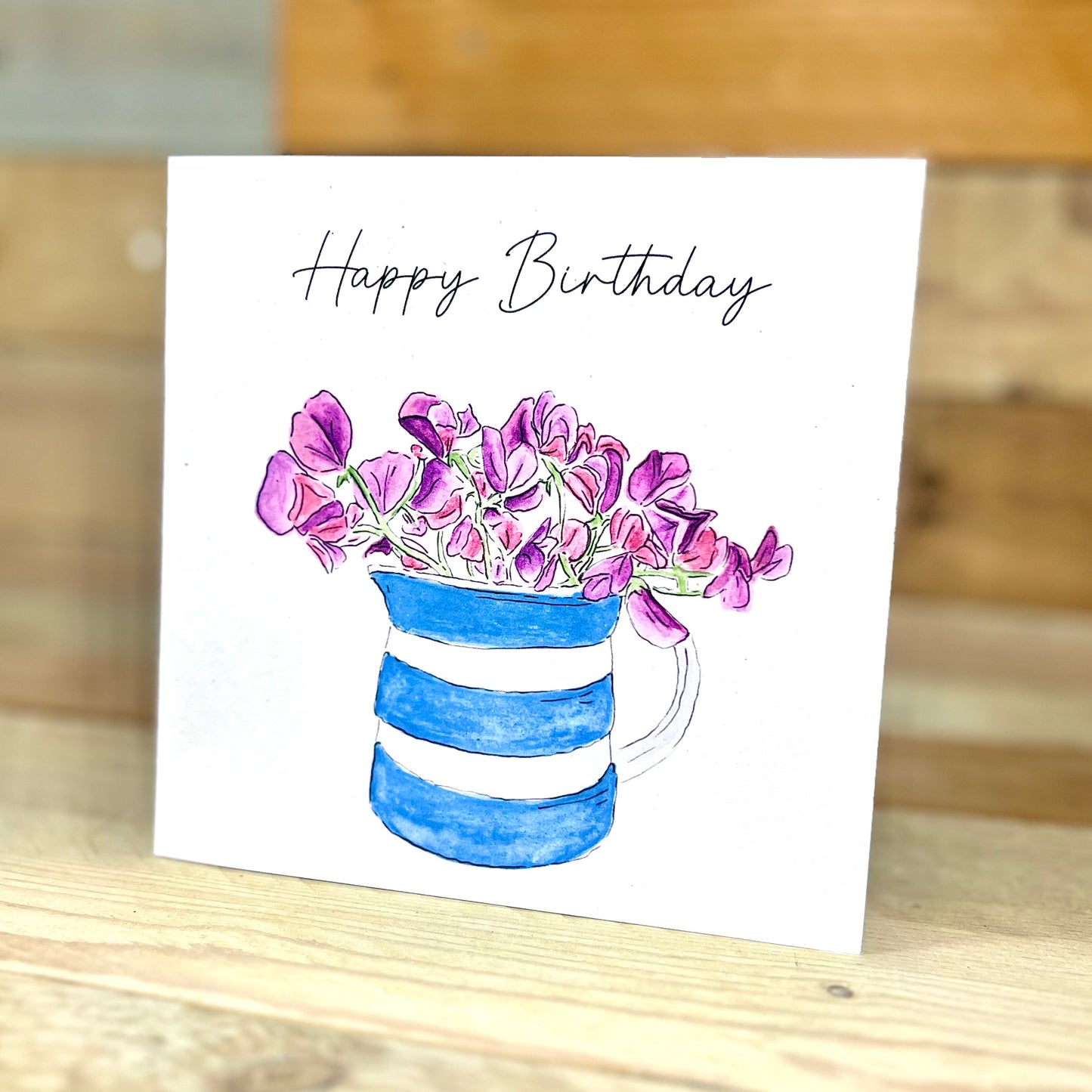 Sweetpeas in a Jug Birthday Card