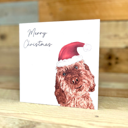 Festive Chico the Cockapoo Christmas Card