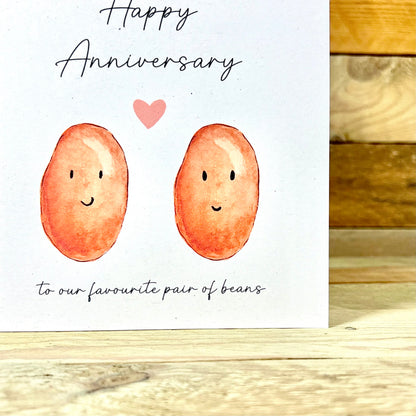 Favourite Bean Anniversary Card