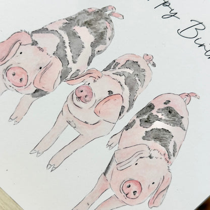 Grunt, Oink and Squeak Birthday Card