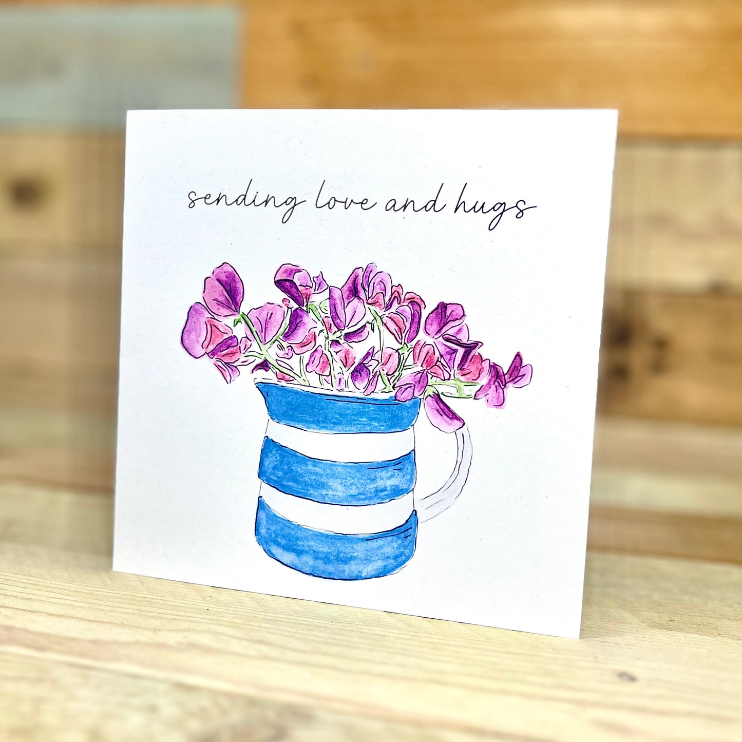 Sending Love Sweet Peas in a Jug Card