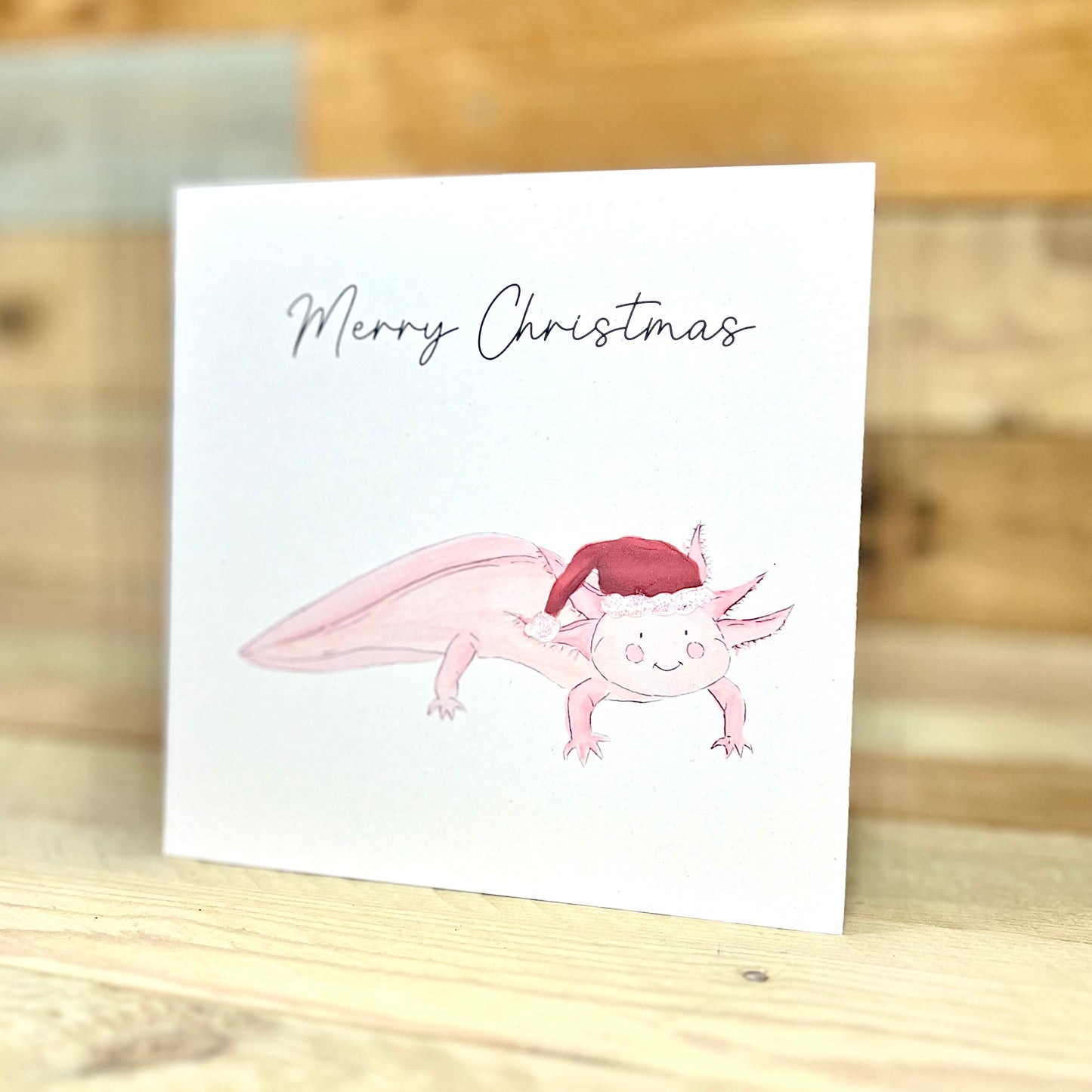 Festive Arthur the Axolotl Christmas Card