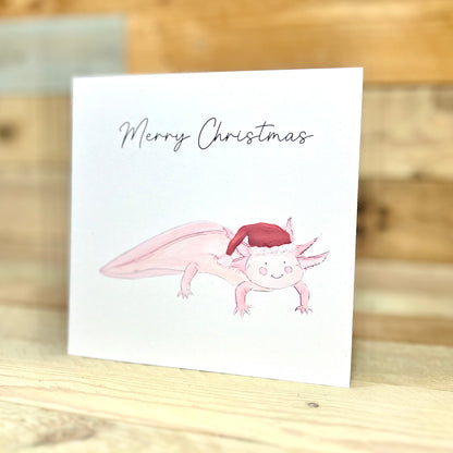 Festive Arthur the Axolotl Christmas Card