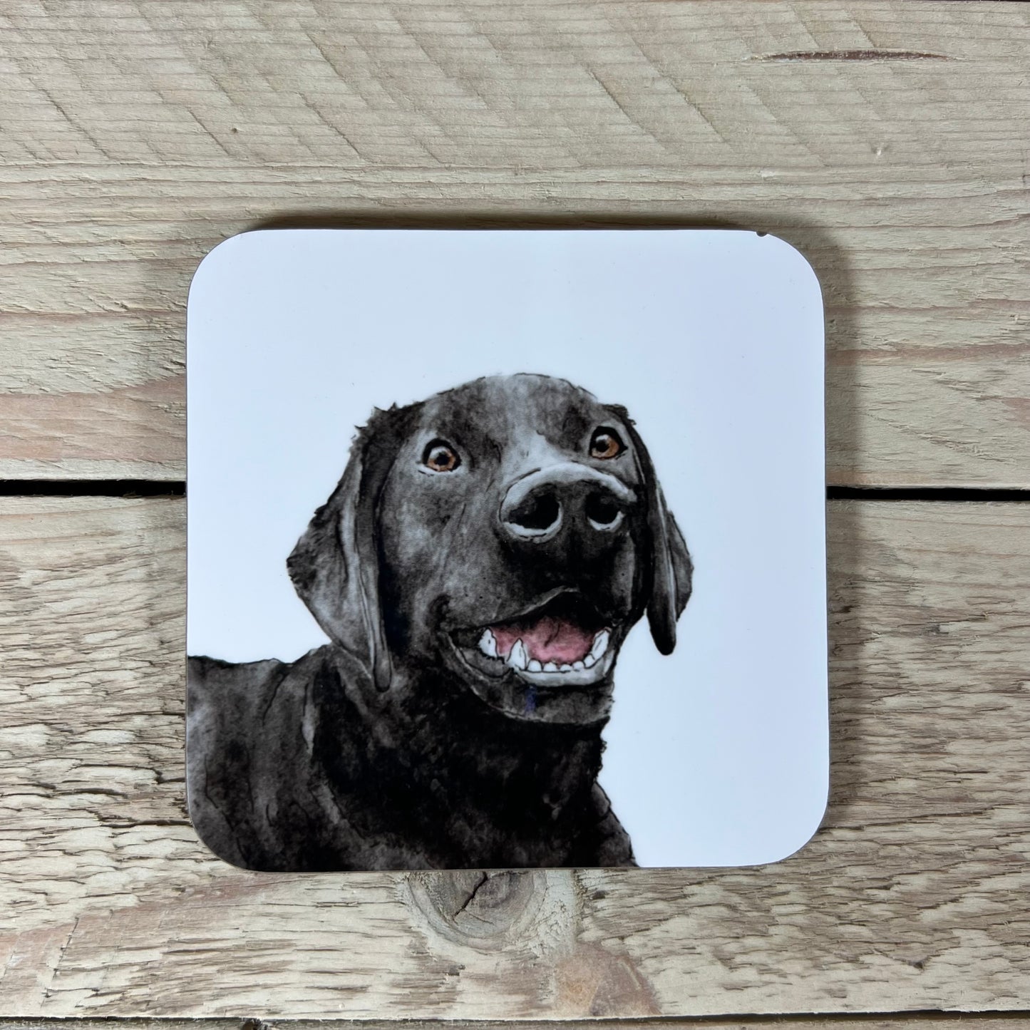 Wonky Black Lab Coaster