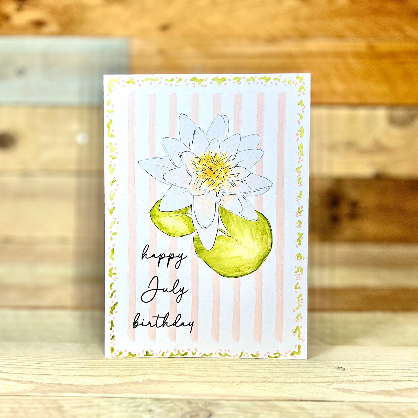 Waterlily / July Modern Birth Flower Card