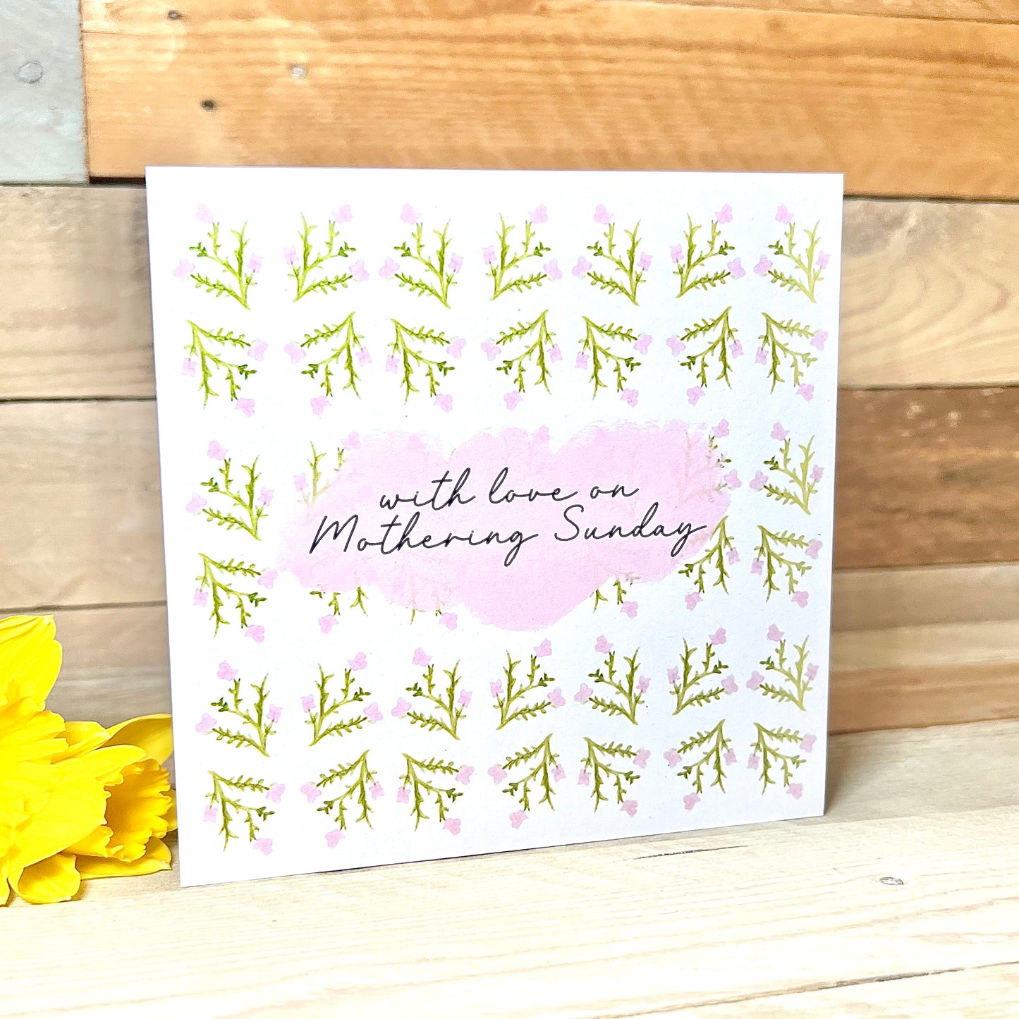 Pink Flowers Mothering Sunday Card