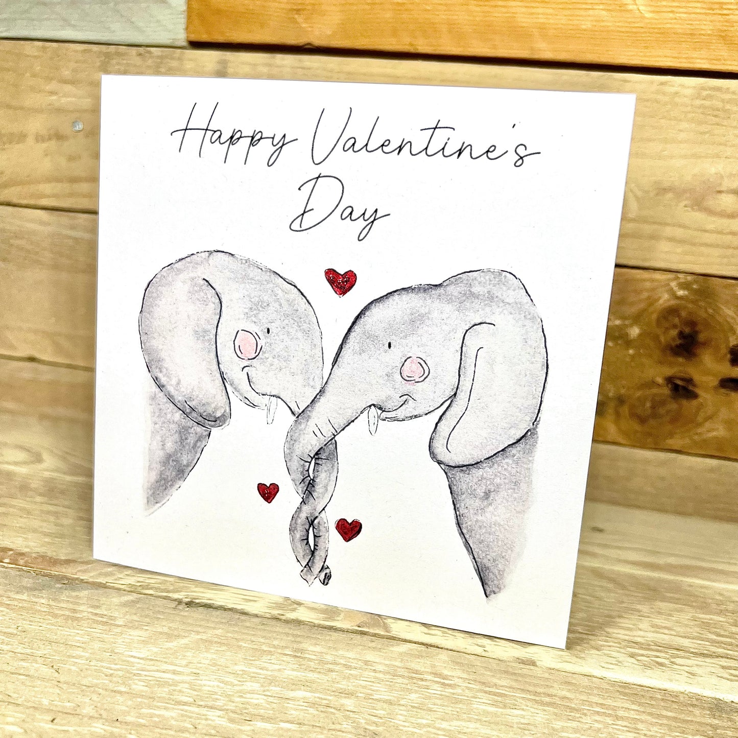 Entwined Elephants Valentine's Card