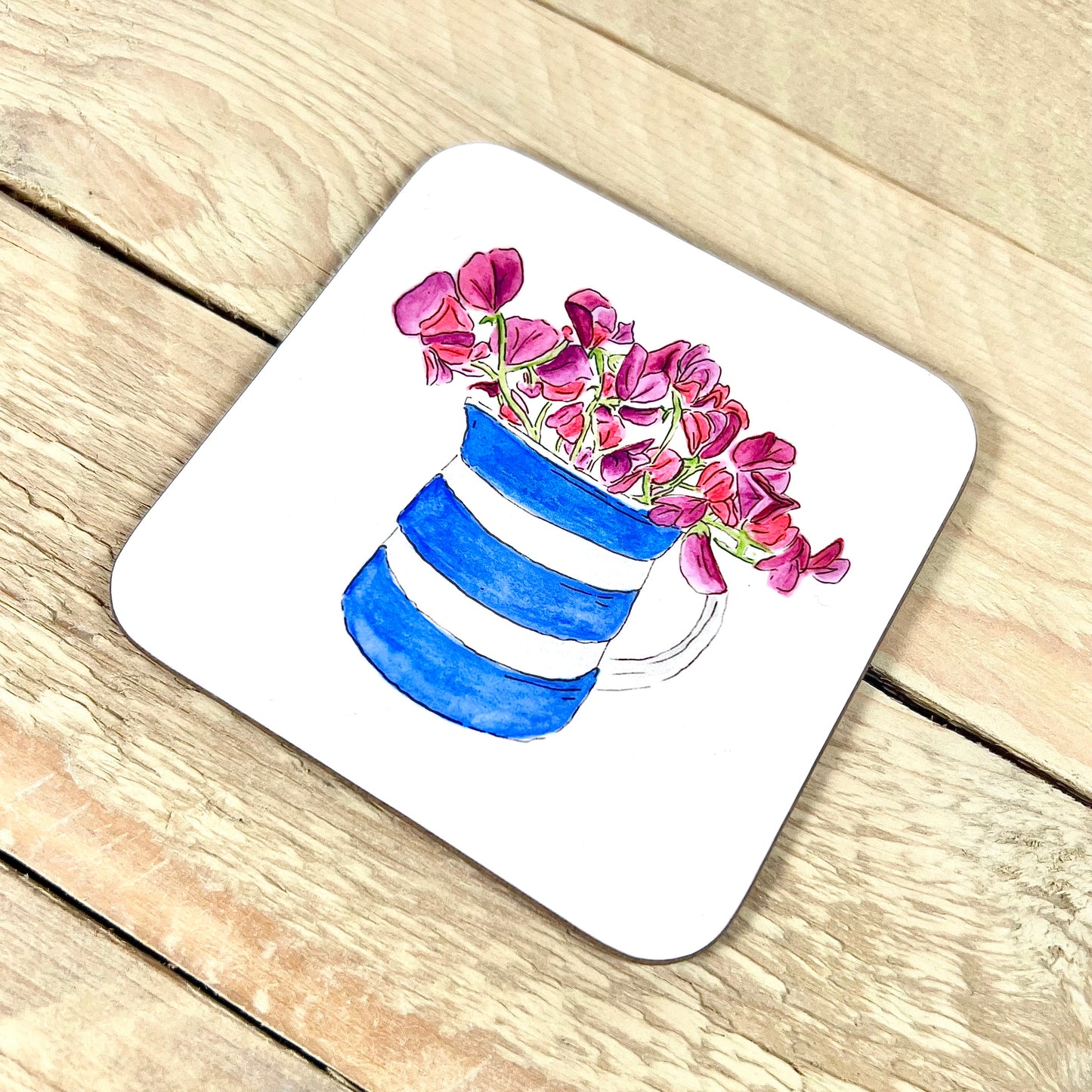 Sweet Peas in a Jug Coaster