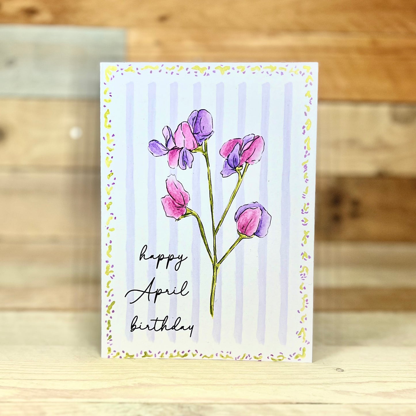 Sweetpea / April Modern Birth Flower Card