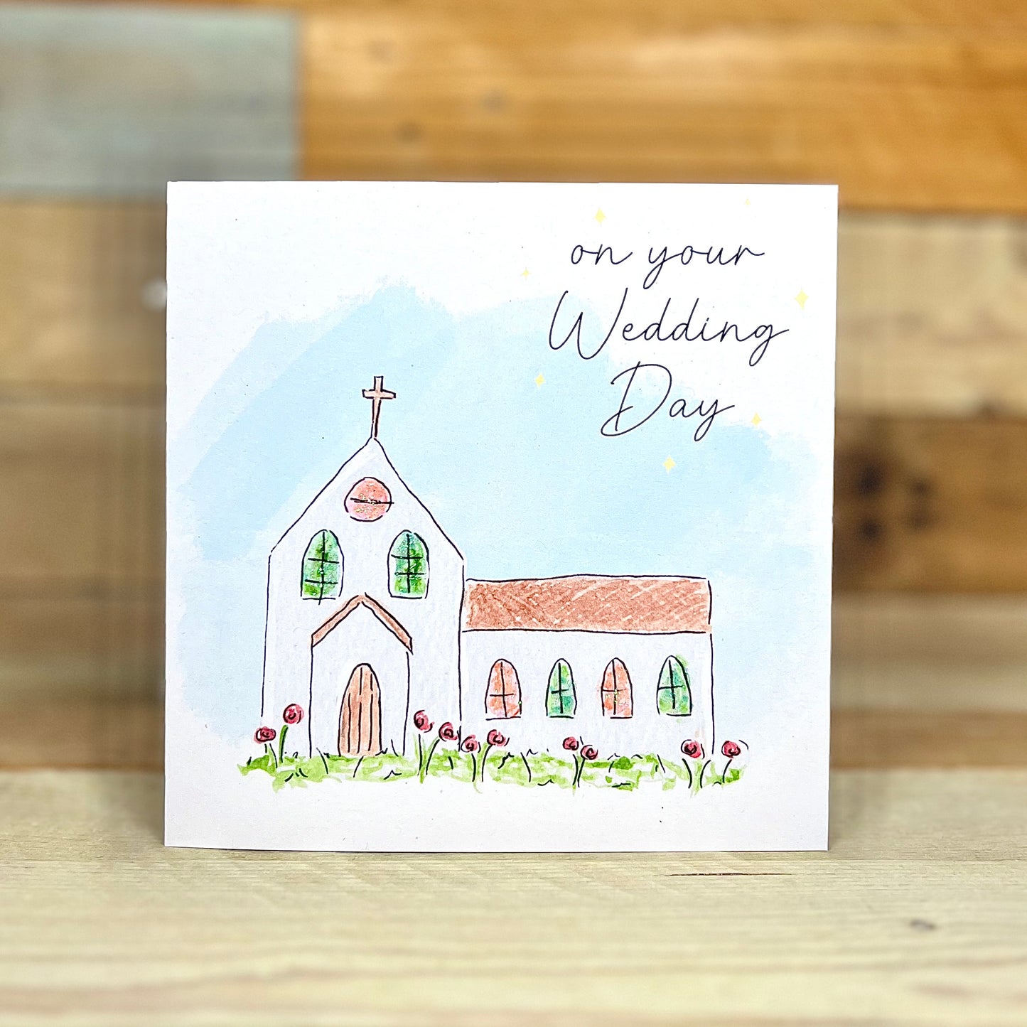 Stained Glass Church Wedding Card